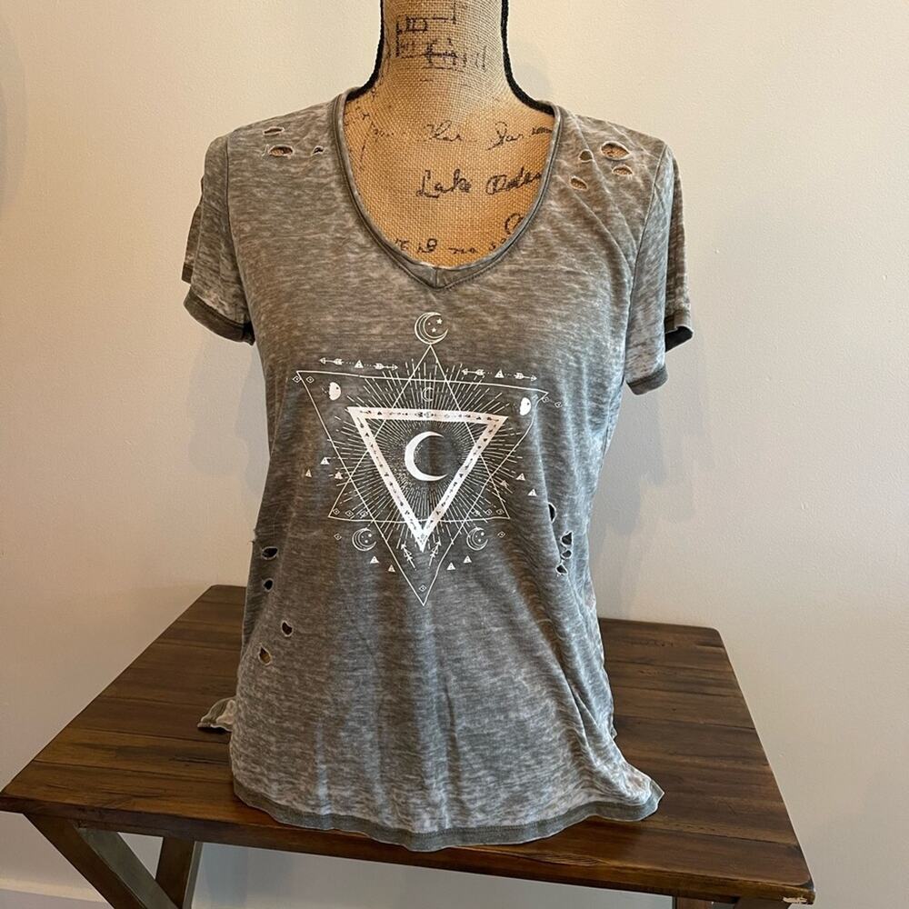 Grayson Threads Gray Short Sleeve Moon Shirt Size Medium